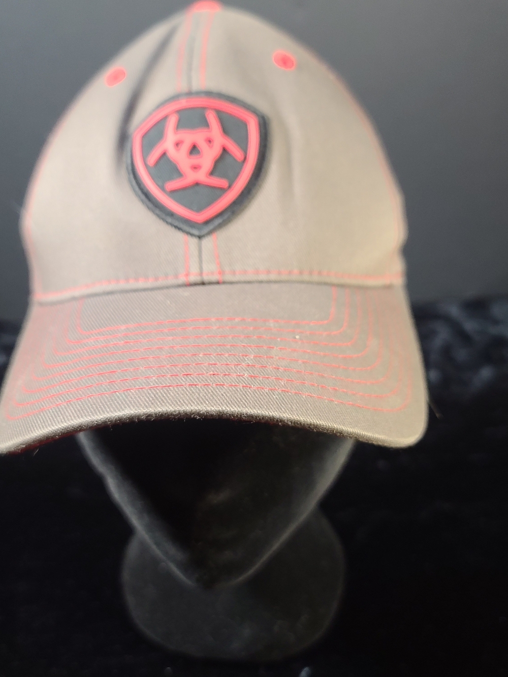 Ariat Brown Cap with Coral Stitching and Shield Logo